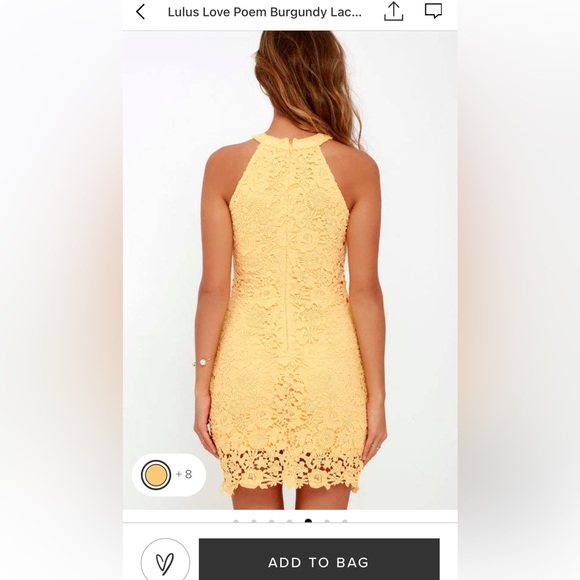 Lulus Love Poem Yellow Lace Halter Mini Dress - Picture 2 of 6